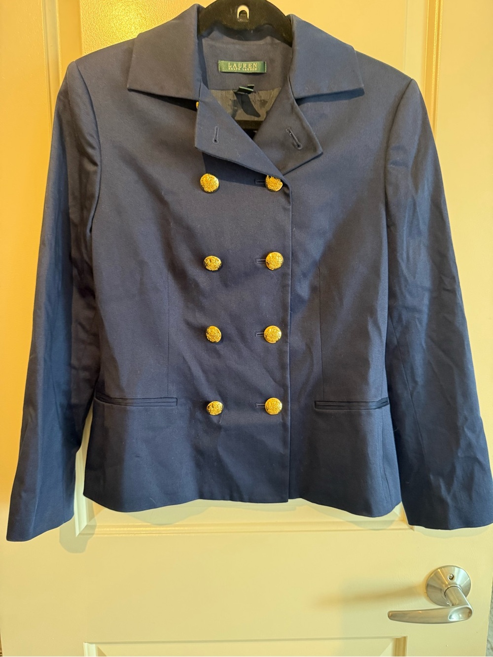 Lauren Ralph Lauren Navy Double-Breasted Gold Button Blazer - Picture 4 of 6